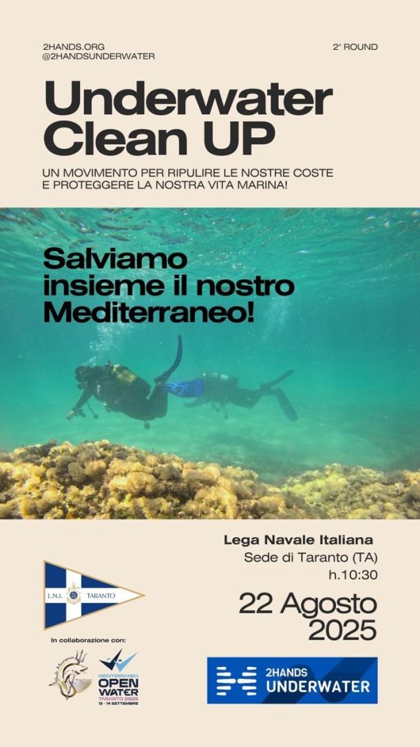 Taranto, 2Hands e Lega Navale insieme per pulire i fondali marini
