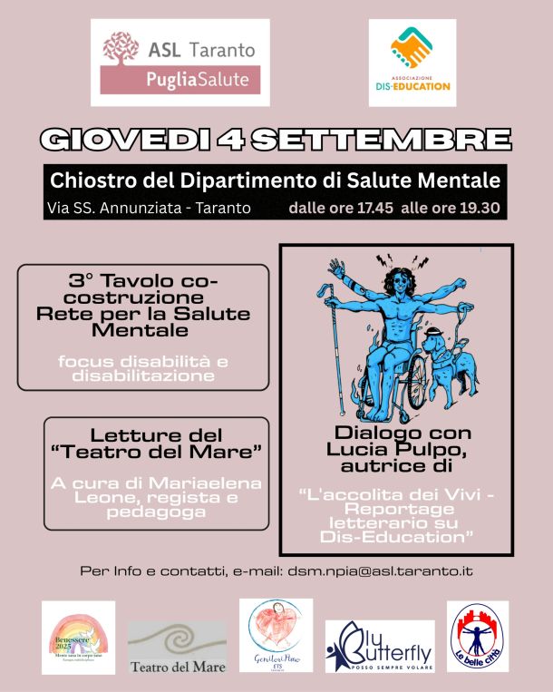 Taranto, nuovo appuntamento della “Rete per la salute mentale”