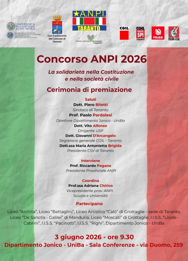 La solidarietà nella Costituzione, concorso Anpi