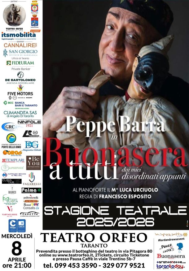 Beppe Barra all’Orfeo di Taranto
