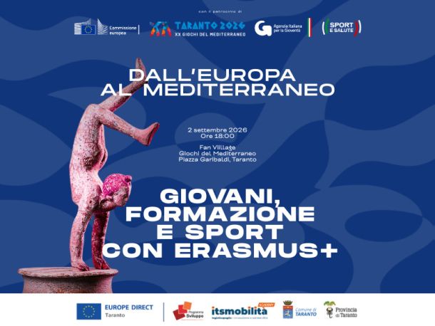 Taranto, Mediterraneo, Europa: giovani, formazione e sport con Erasmus+