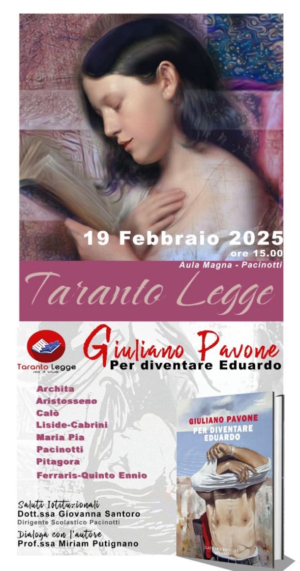 Taranto Legge, la nona edizione comincia dal Pacinotti con il libro di Giuliano Pavone