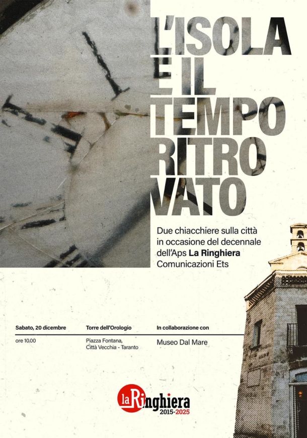Aps La Ringhiera, appuntamento nella Torre dell’Orologio di Taranto per il decennale