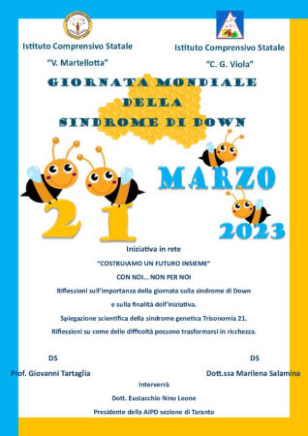 Giornata mondiale della sindrome di Down, appuntamento Martellotta-Volta a Taranto