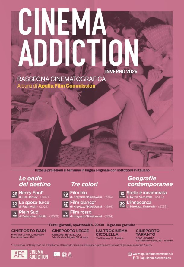 Cinema Addiction, titoli e date in quattro città pugliesi