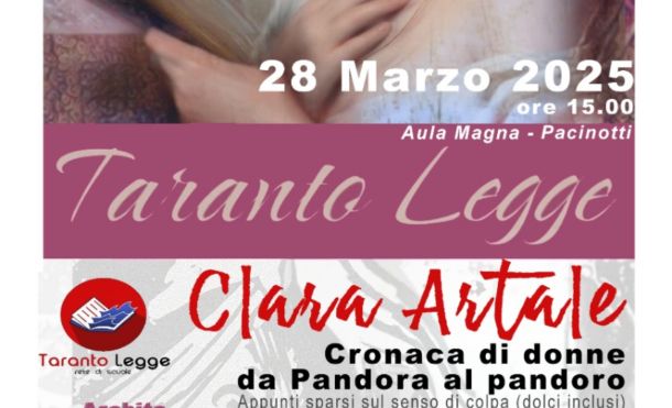 Taranto Legge, al Pacinotti c’è Clara Artale con i suoi “…appunti sparsi sul senso di colpa”