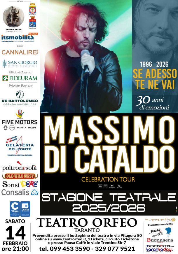Massimo Di Cataldo all’Orfeo di Taranto
