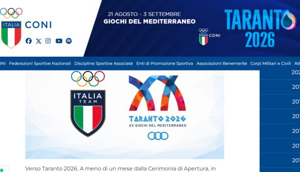 Italia team, il sito del Coni dedicato agli Azzurri protagonisti a Taranto per i Giochi del Mediterraneo