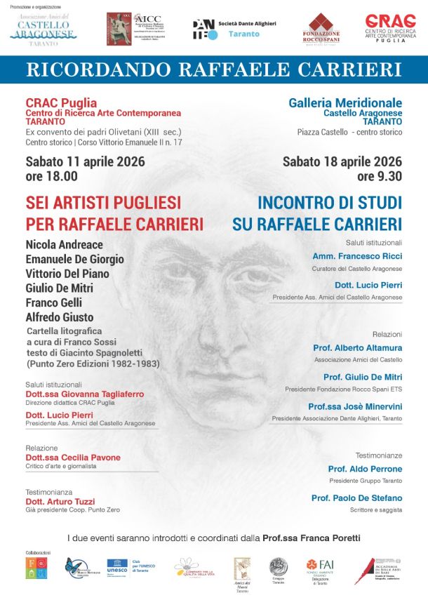 Due eventi per ricordare il poeta e scrittore tarantino Raffaele Carrieri