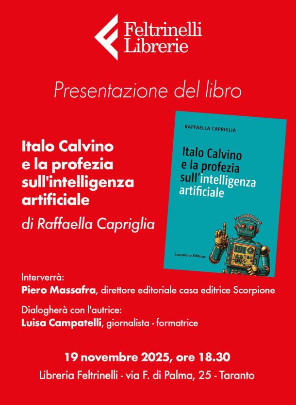 IA, la profezia di Calvino. Se ne parla alla Feltrinelli di Taranto