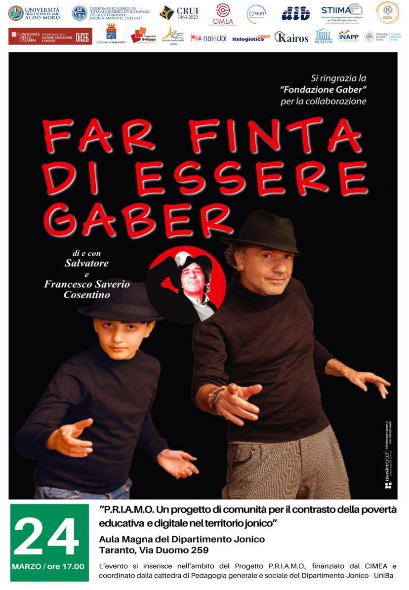 Locandina far finta di essere gaber